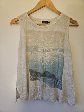 Women's Sunburst Graphic Tank Top - Gray - Size Small